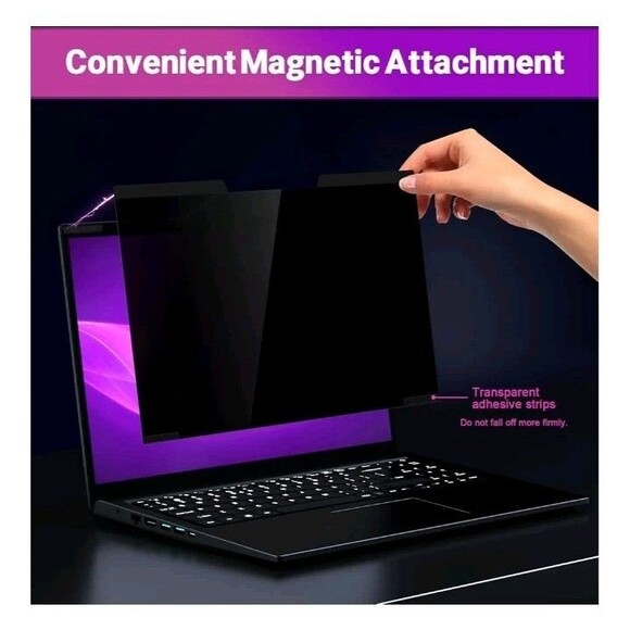 Magnetic Laptop Privacy Screen 16 Inch 16:10 Ratio  Removable Anti-glare Blue Li - Picture 4 of 11